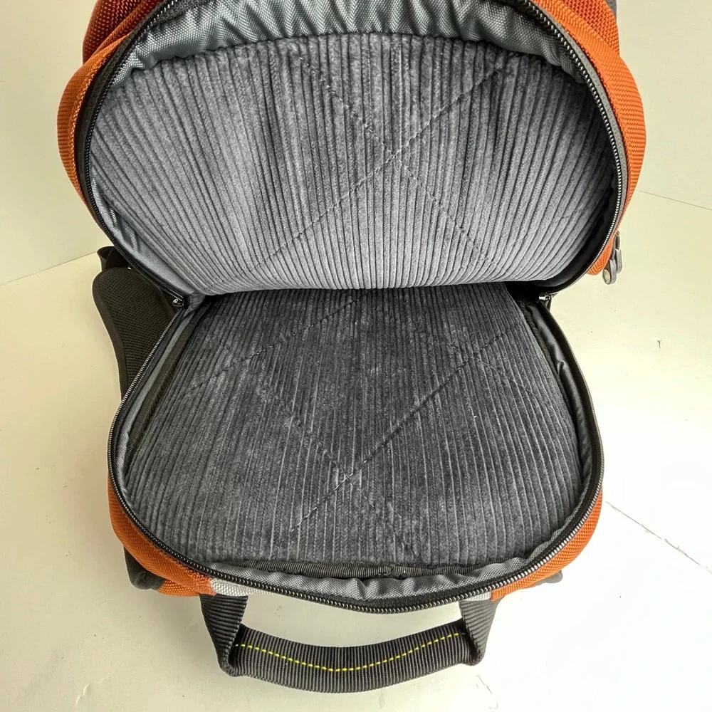 Timbuk2 Laptop Backpack Burnt Orange Silver Ballistic Nylon Tech Commuter Bag
